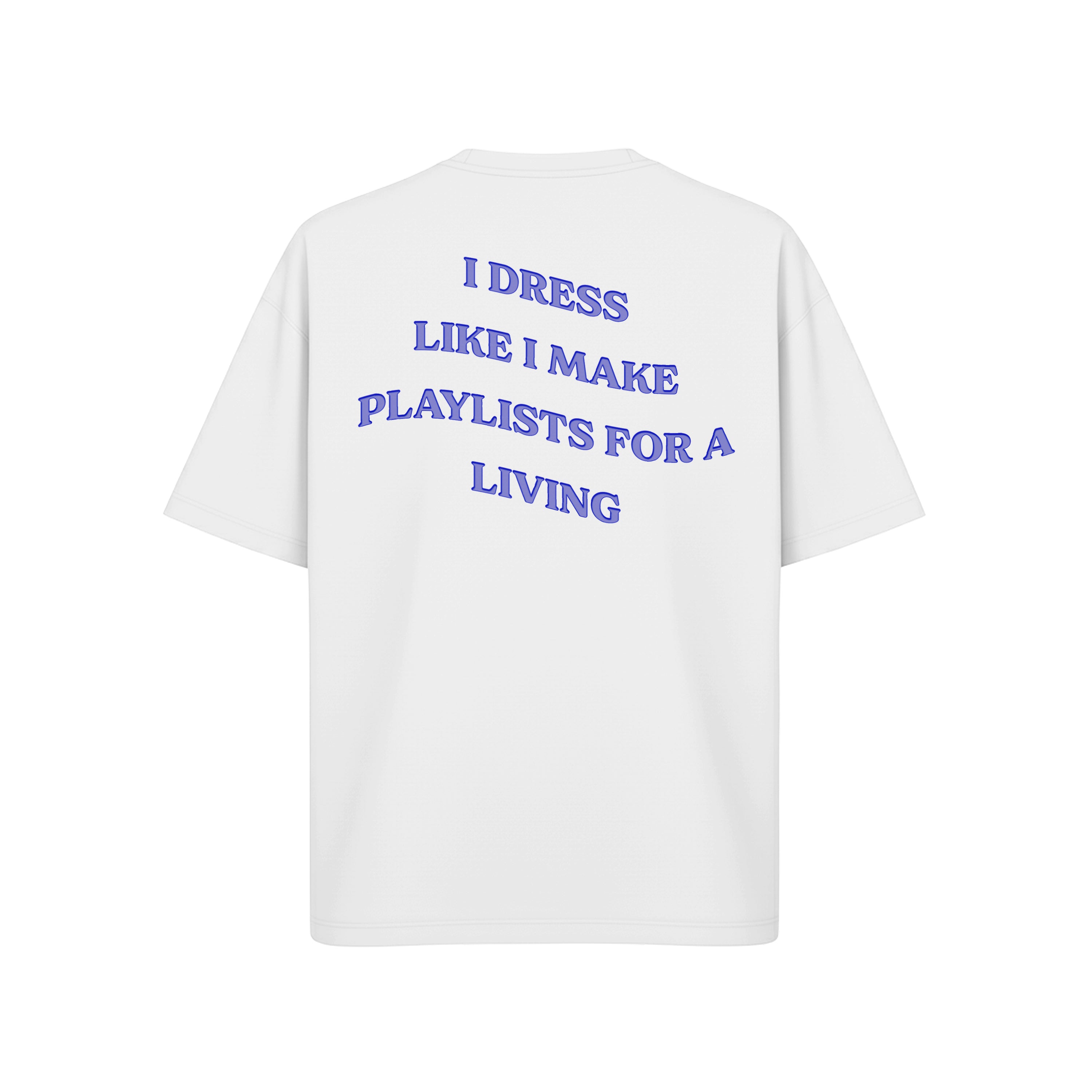 Playlist Tee – Curated Edition (White / Blue)